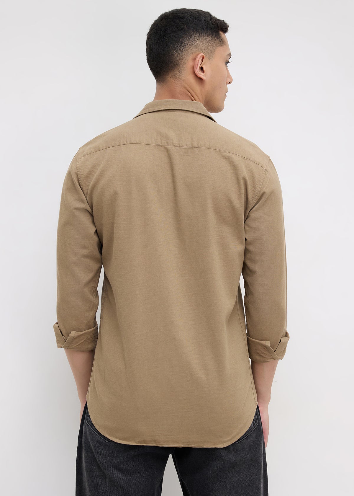 Whether Full Sleeve Shirt: Khaki