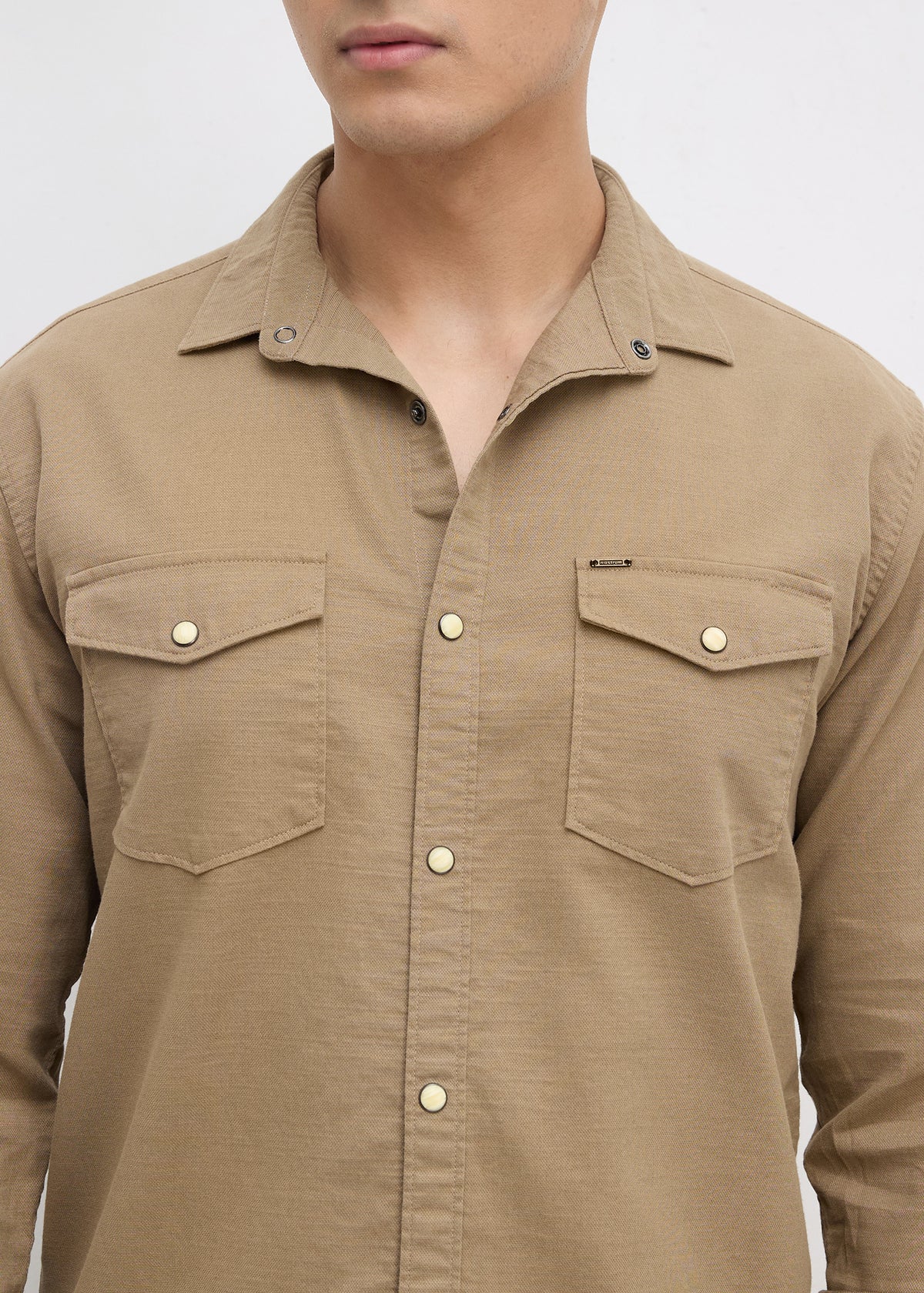 Whether Full Sleeve Shirt: Khaki