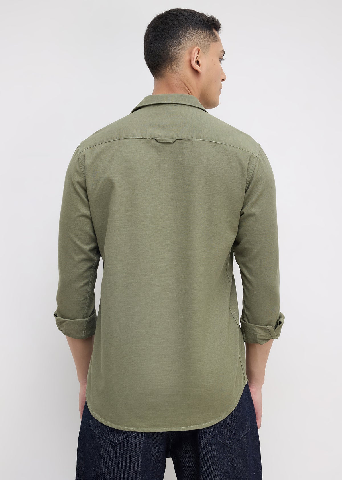 Whether Full Sleeve Shirt: Green