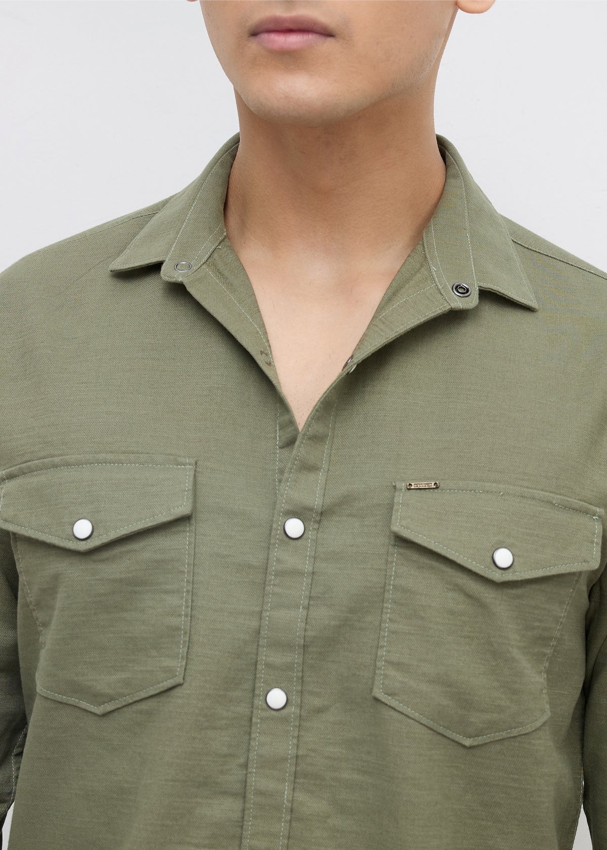 Whether Full Sleeve Shirt: Green