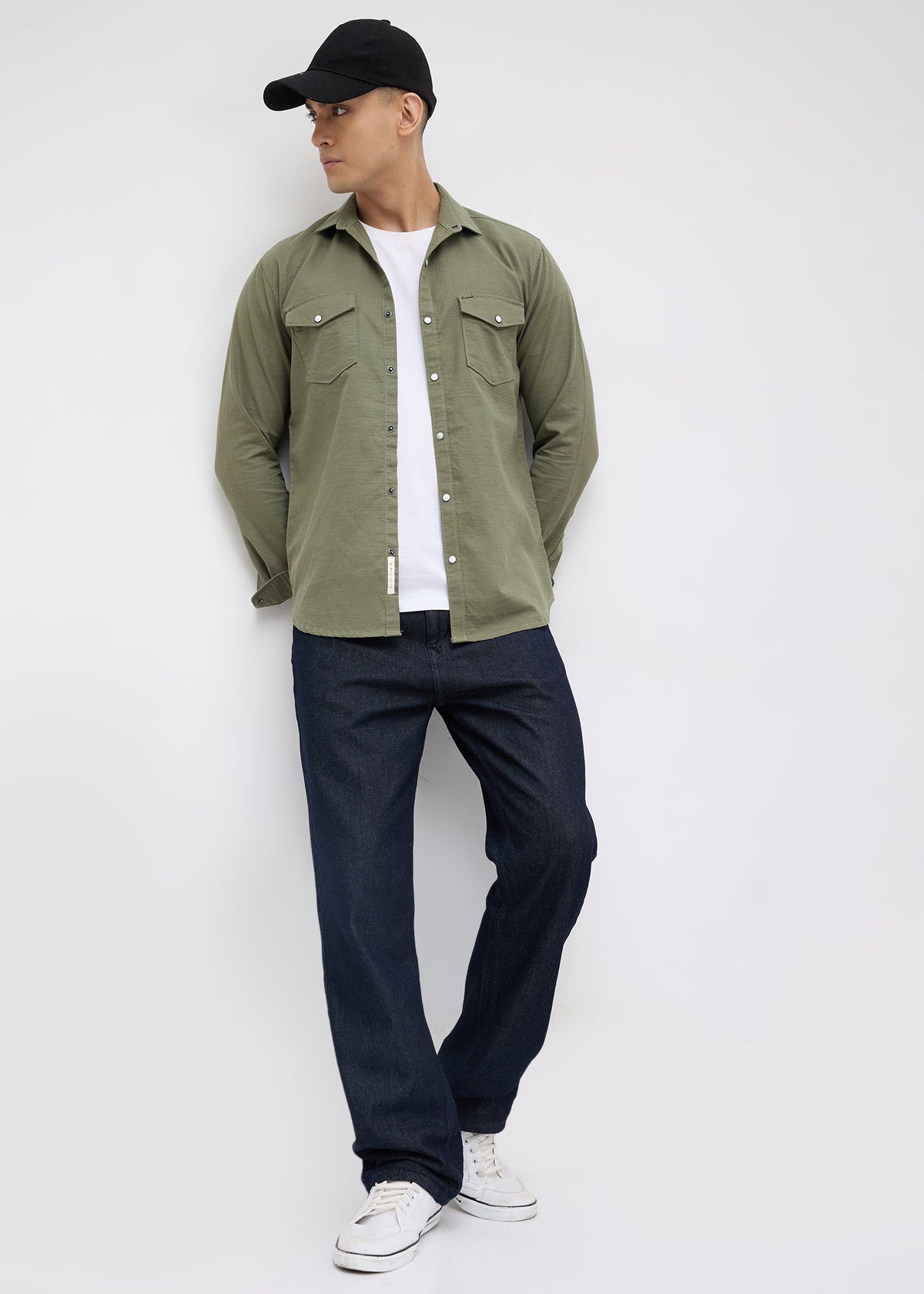 Whether Full Sleeve Shirt: Green