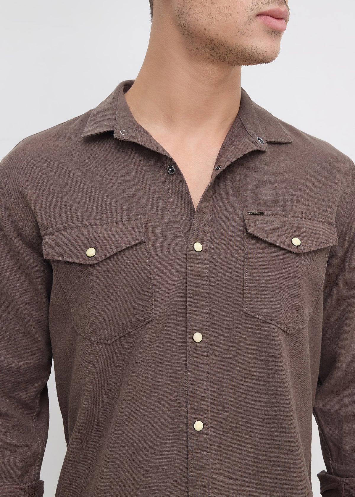 Whether Full Sleeve Shirt: Coffee