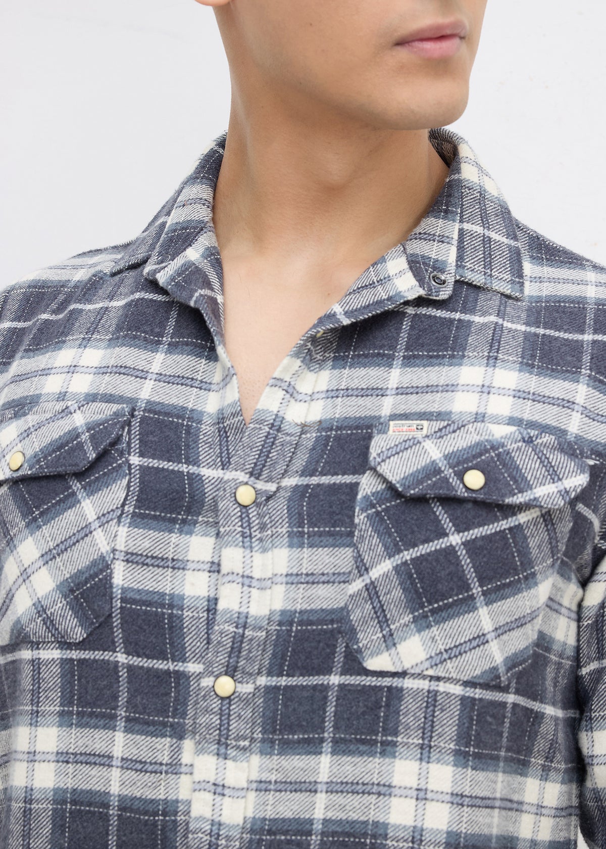 Chroming Checked Casual Shirt: Dark Grey