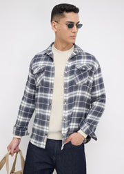 Chroming Checked Casual Shirt: Dark Grey