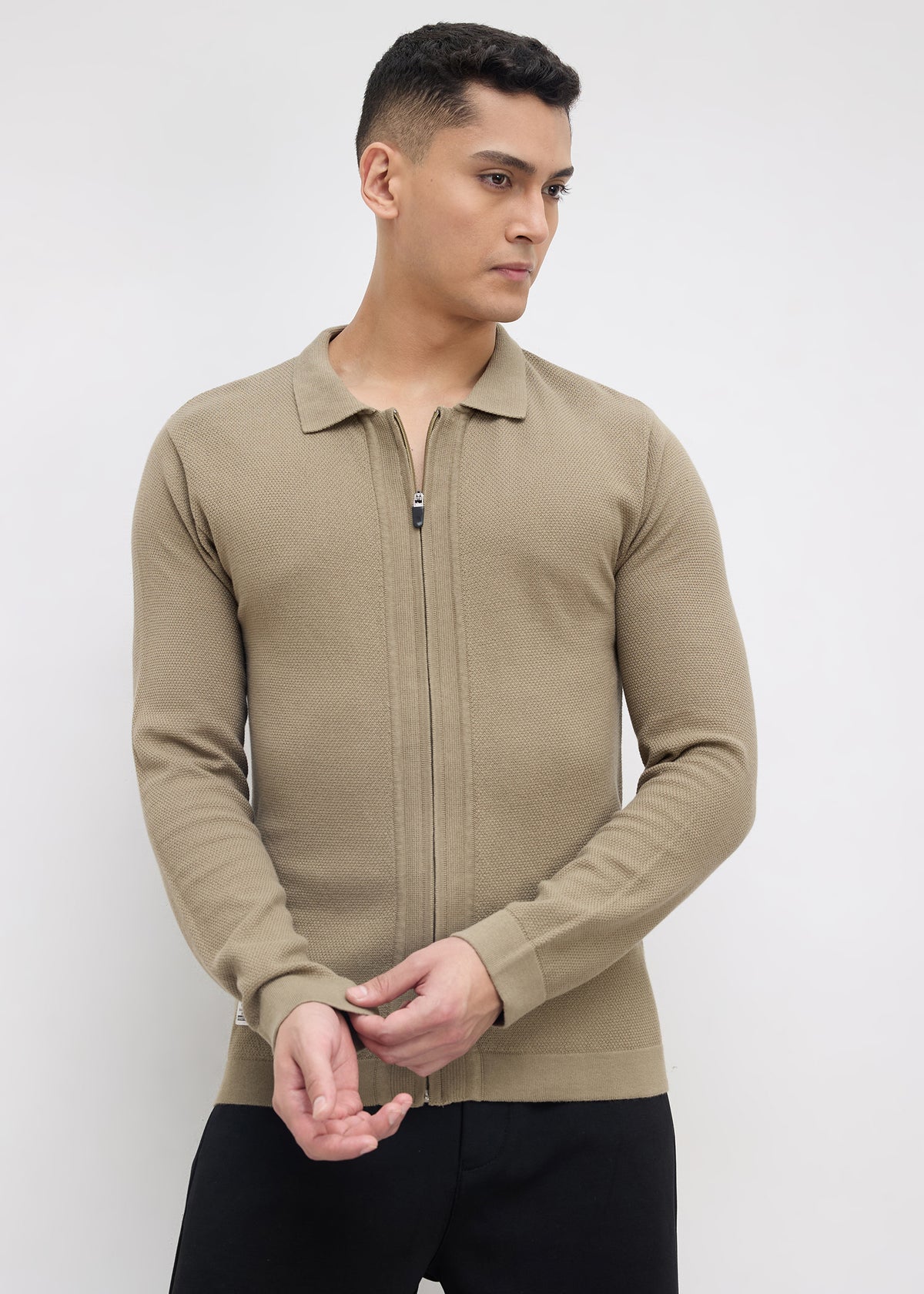 Alvares Knitted Zipper: Olive