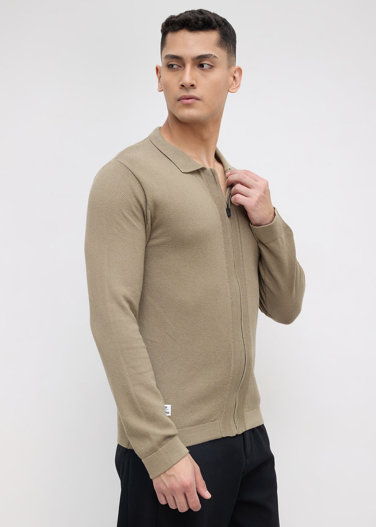 Alvares Knitted Zipper: Olive