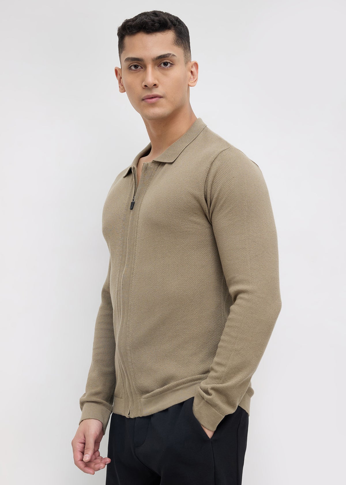 Alvares Knitted Zipper: Olive
