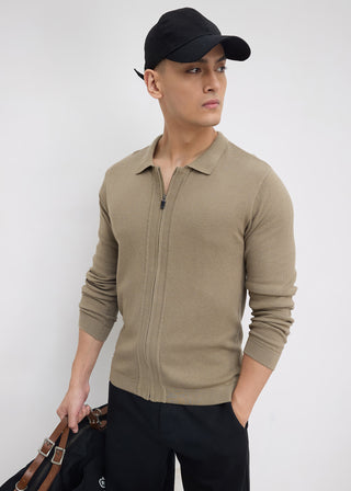 Alvares Knitted Zipper: Olive