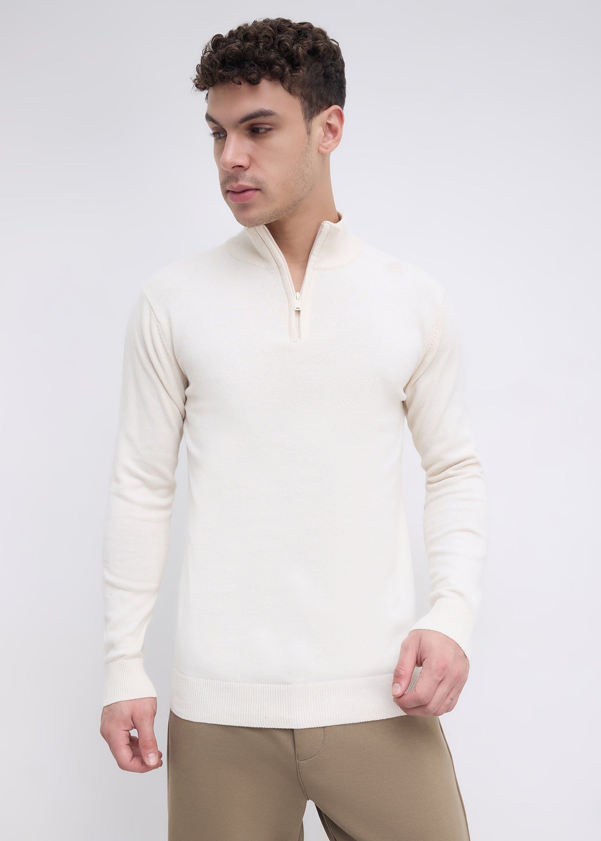 Lauren Half-Zip Sweater: White