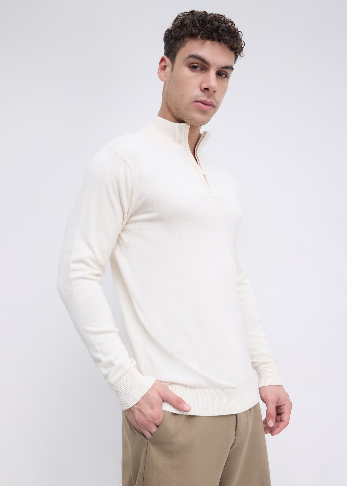 Lauren Half-Zip Sweater: White