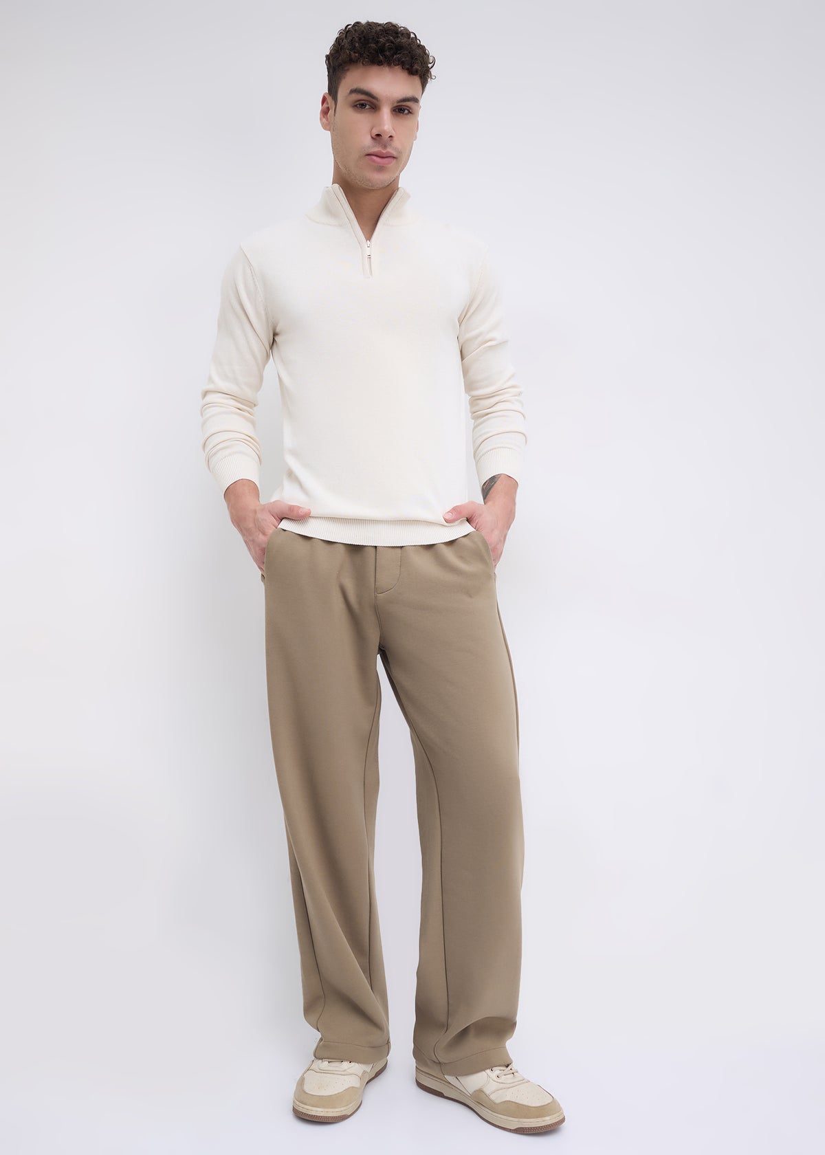 Lauren Half-Zip Sweater: White