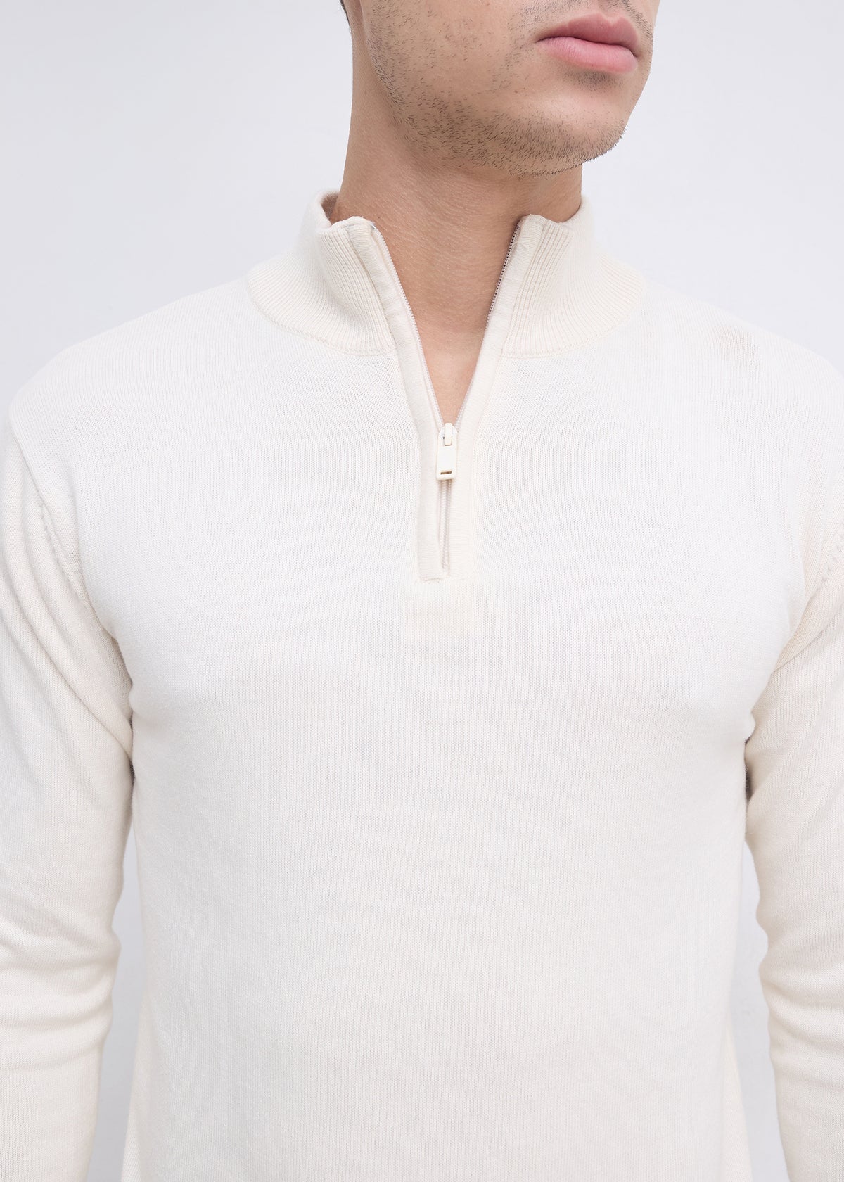 Lauren Half-Zip Sweater: White