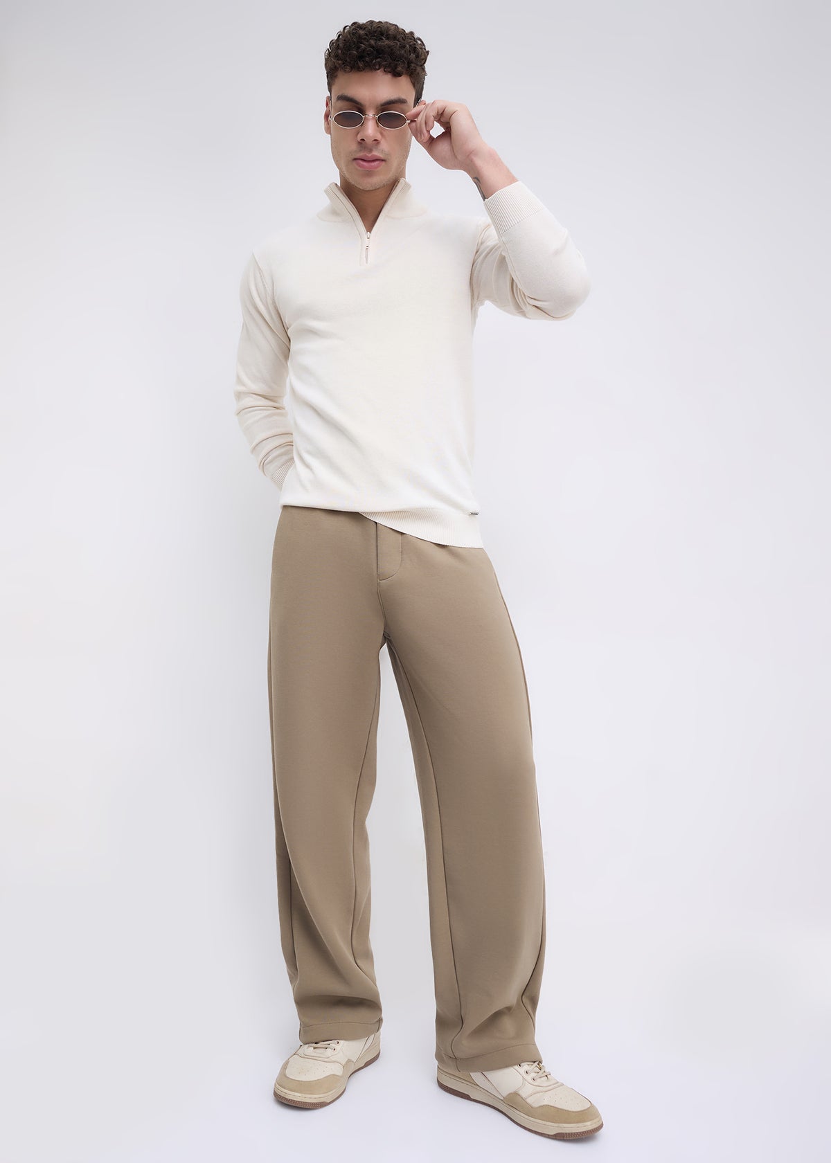 Lauren Half-Zip Sweater: White