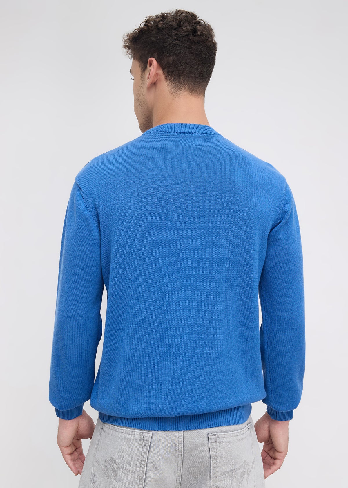 Stanway Tonal Logo Knit Sweater: Royal Blue
