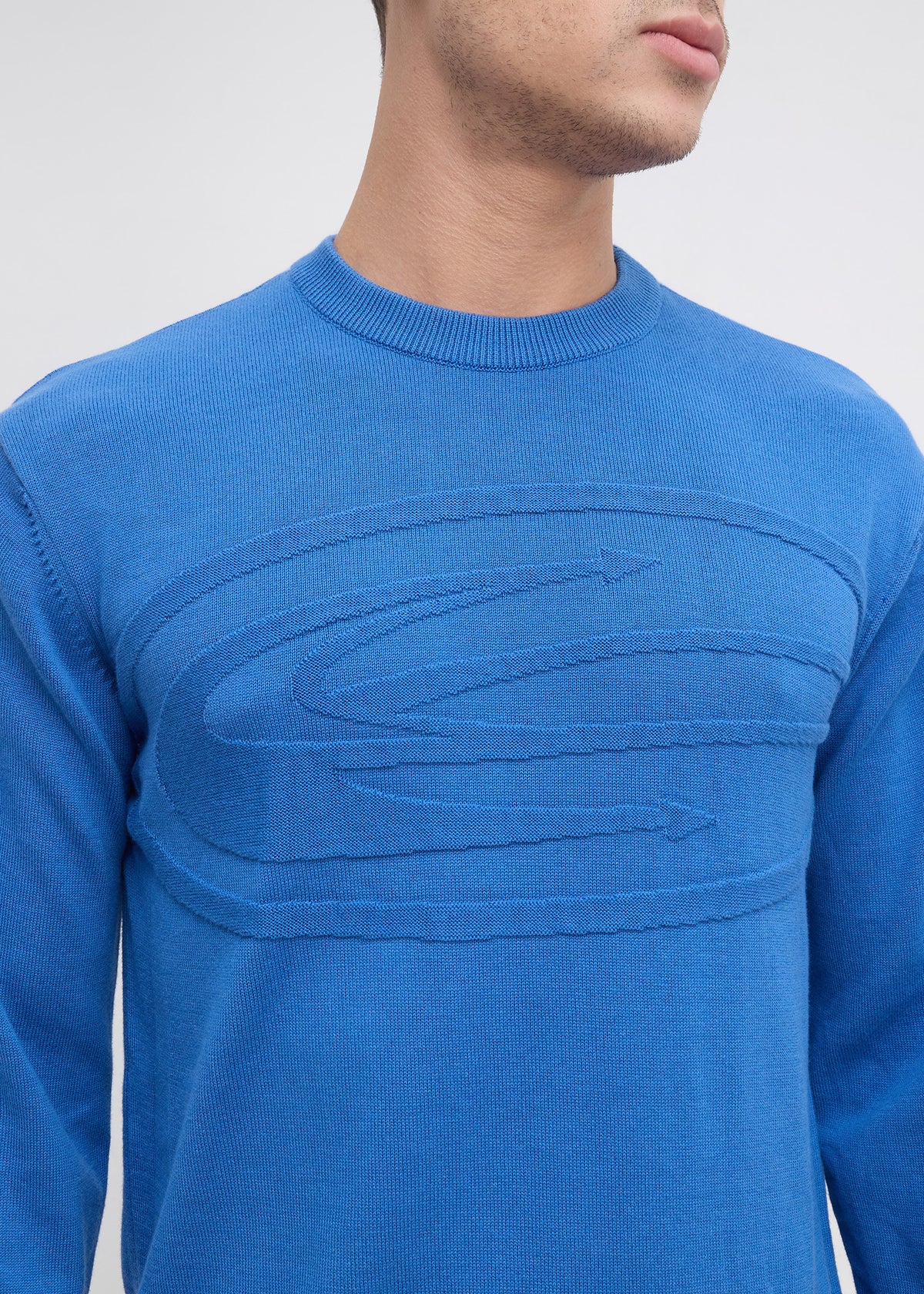 Stanway Tonal Logo Knit Sweater: Royal Blue
