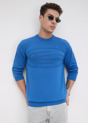 Stanway Tonal Logo Knit Sweater: Royal Blue