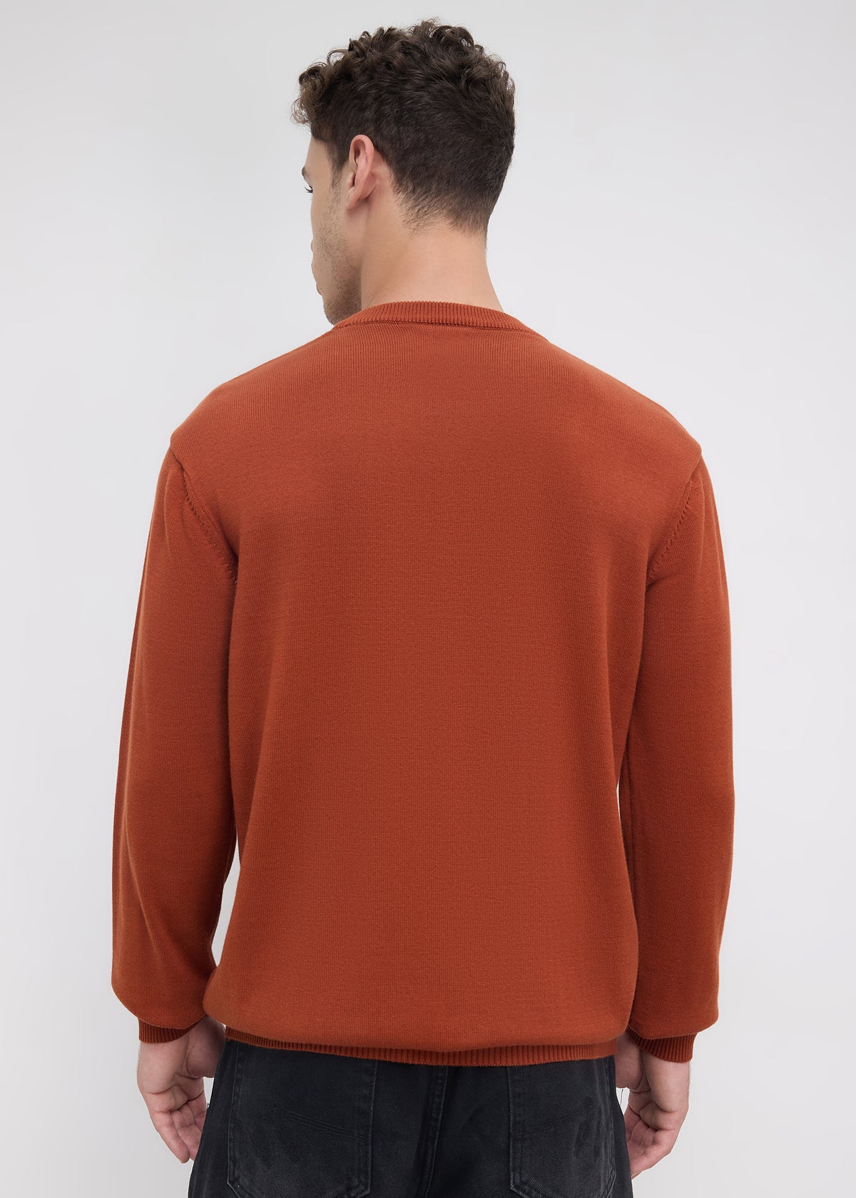 Stanway Tonal Logo Knit Sweater: Rust