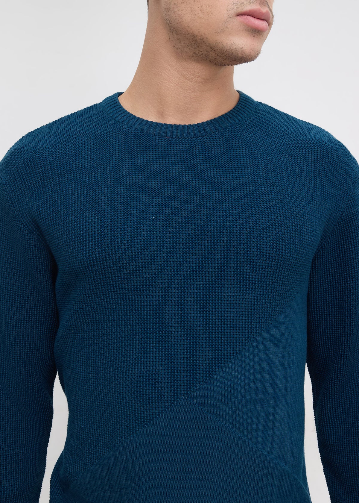 Sikkim Solid Knit Sweater: Teal