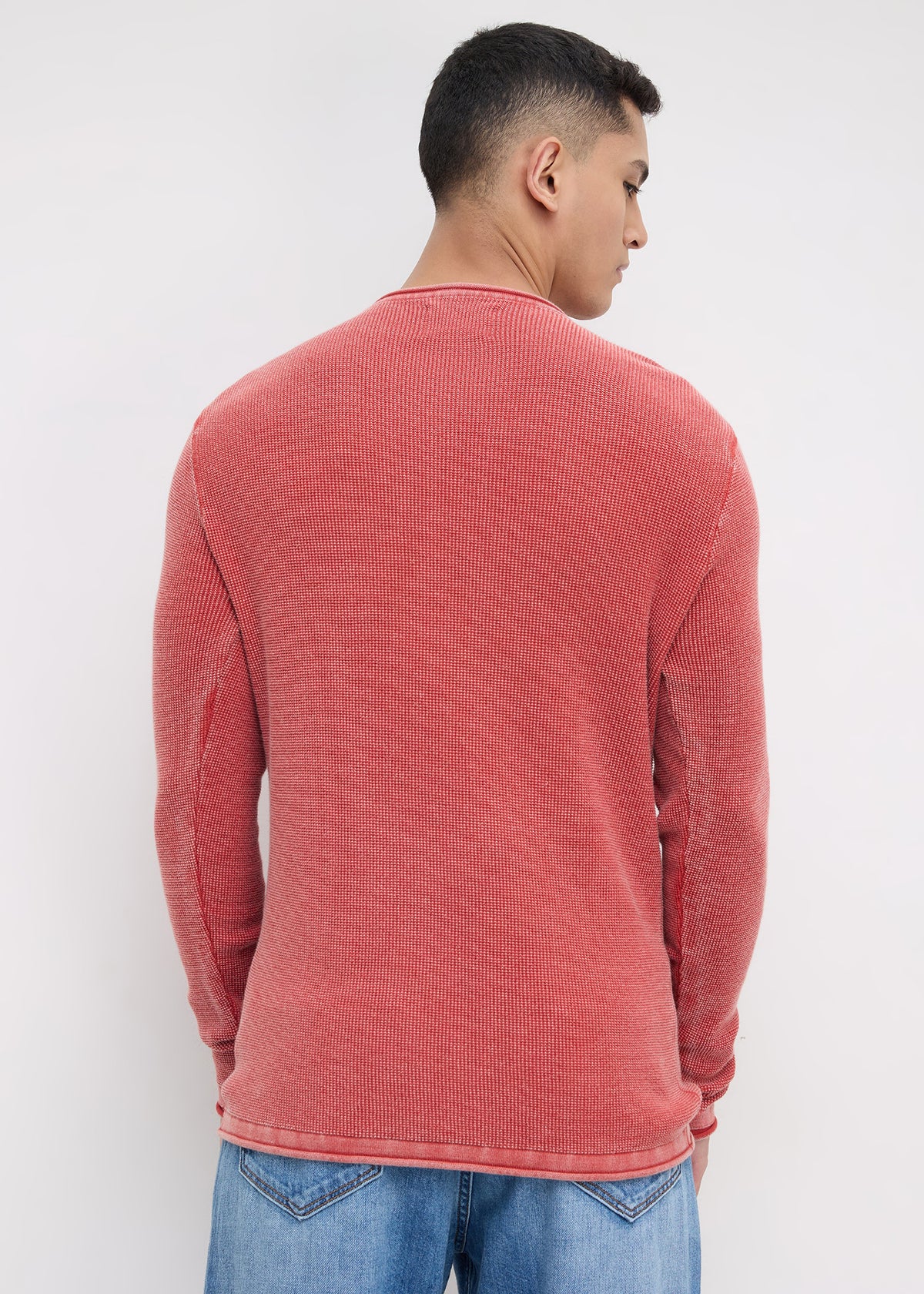 Nerve Textured Sweatshirt: Pink