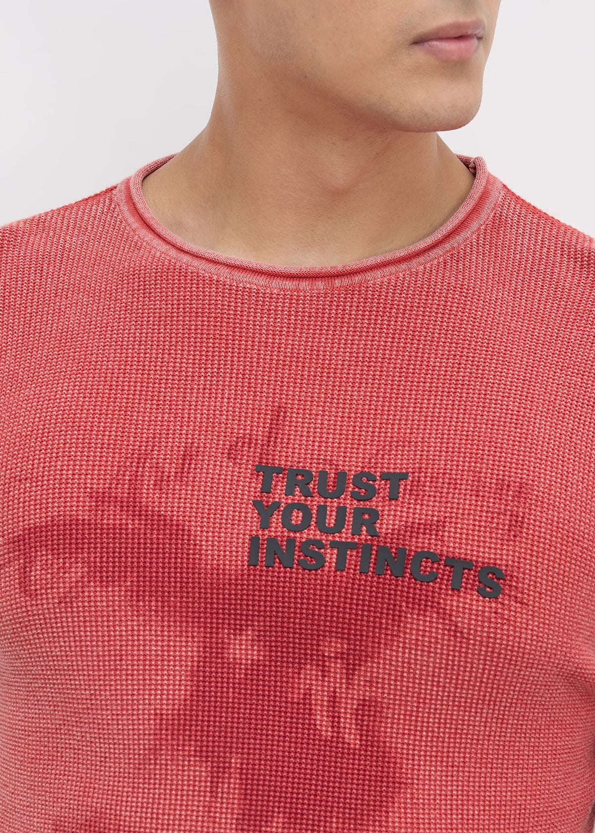 Nerve Textured Sweatshirt: Pink