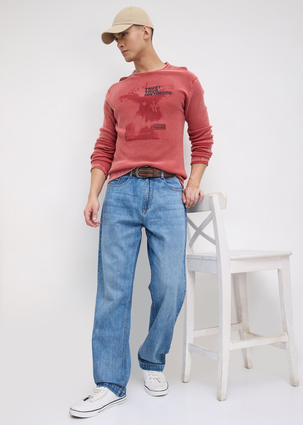Nerve Textured Sweatshirt: Pink