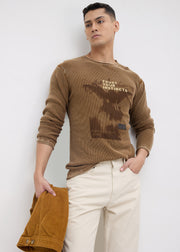 Nerve Textured Sweatshirt: Tan