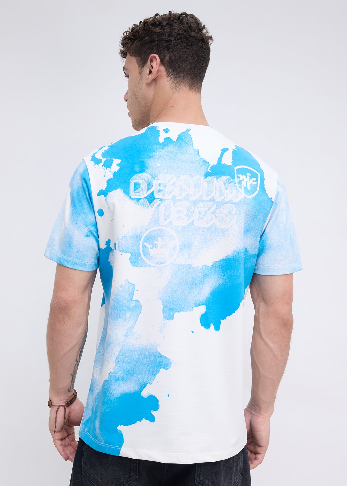 Orkut Abstract Print Round Neck Tshirt: White