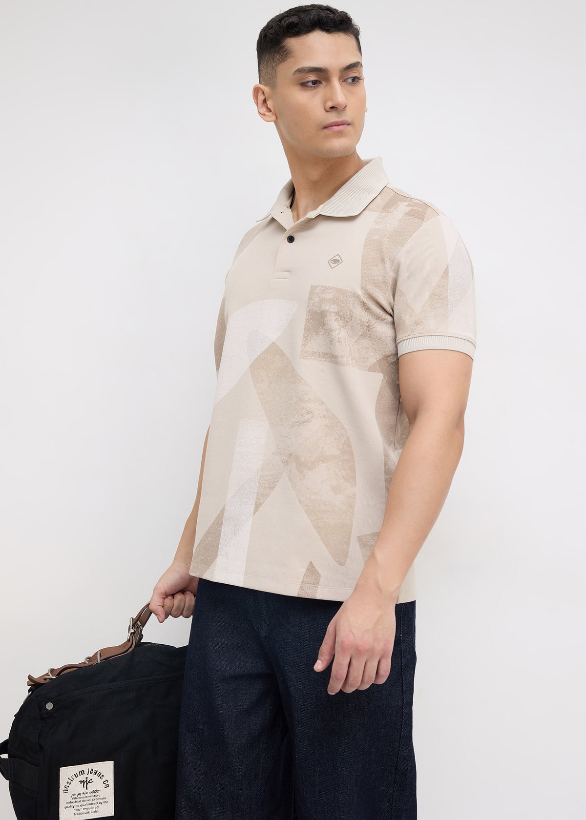Hanford Half Sleeve Polo: Beige