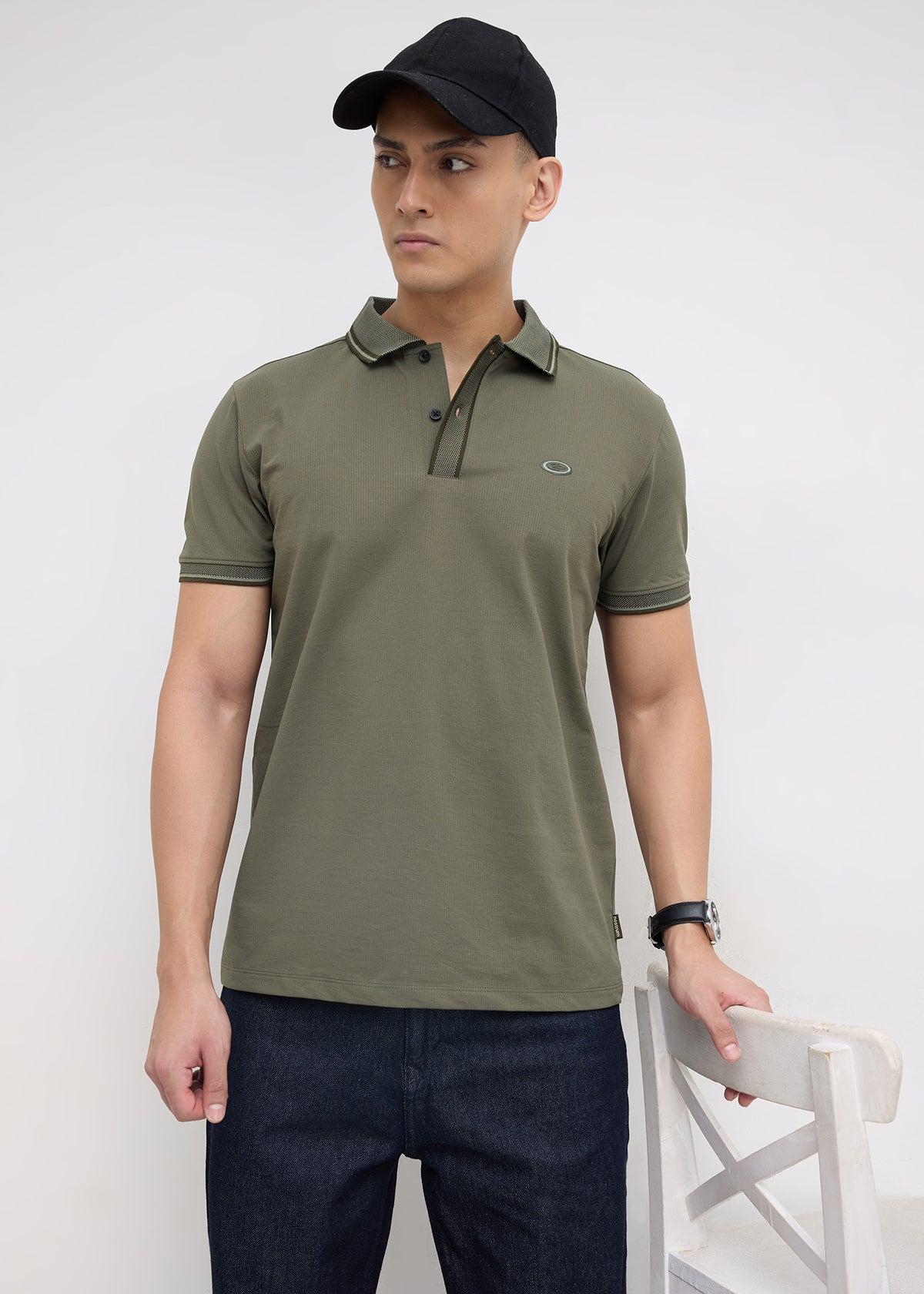 Olancha Textured Polo: Olive
