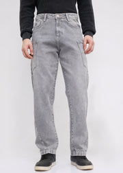 Bilimo Washed Denim Cargo: Light Grey