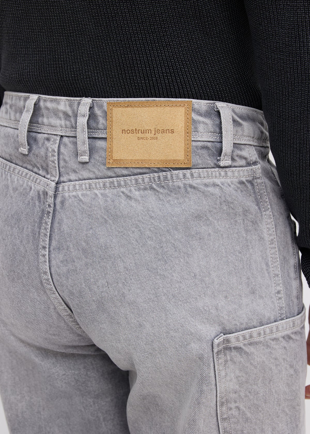 Bilimo Washed Denim Cargo: Light Grey