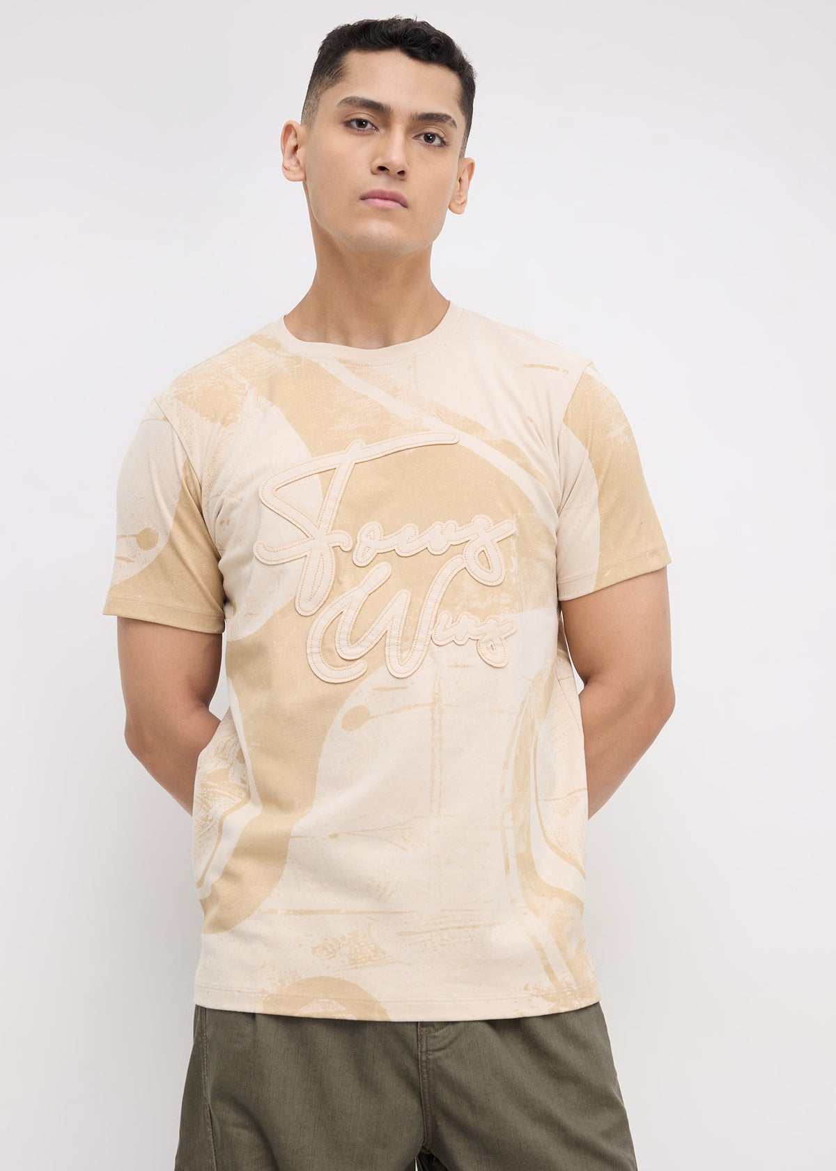 Granton Half Sleeve Graphic T-Shirt: Fawn