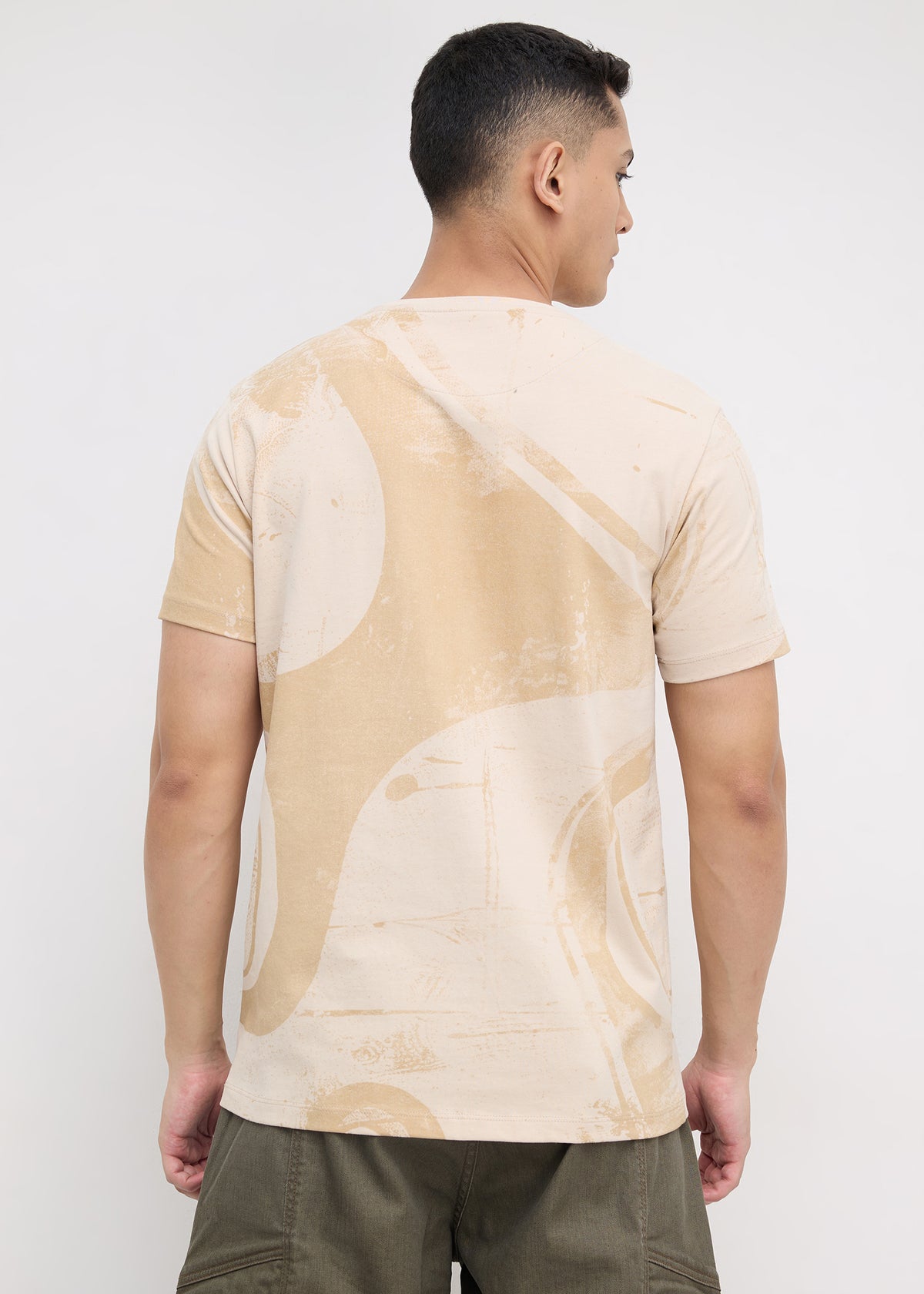 Granton Half Sleeve Graphic T-Shirt: Fawn