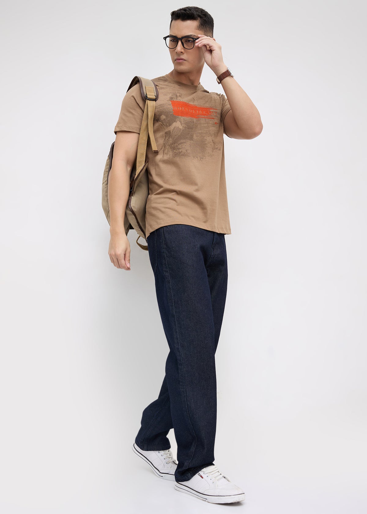 Ettrick Embroidered T-Shirt: Brown
