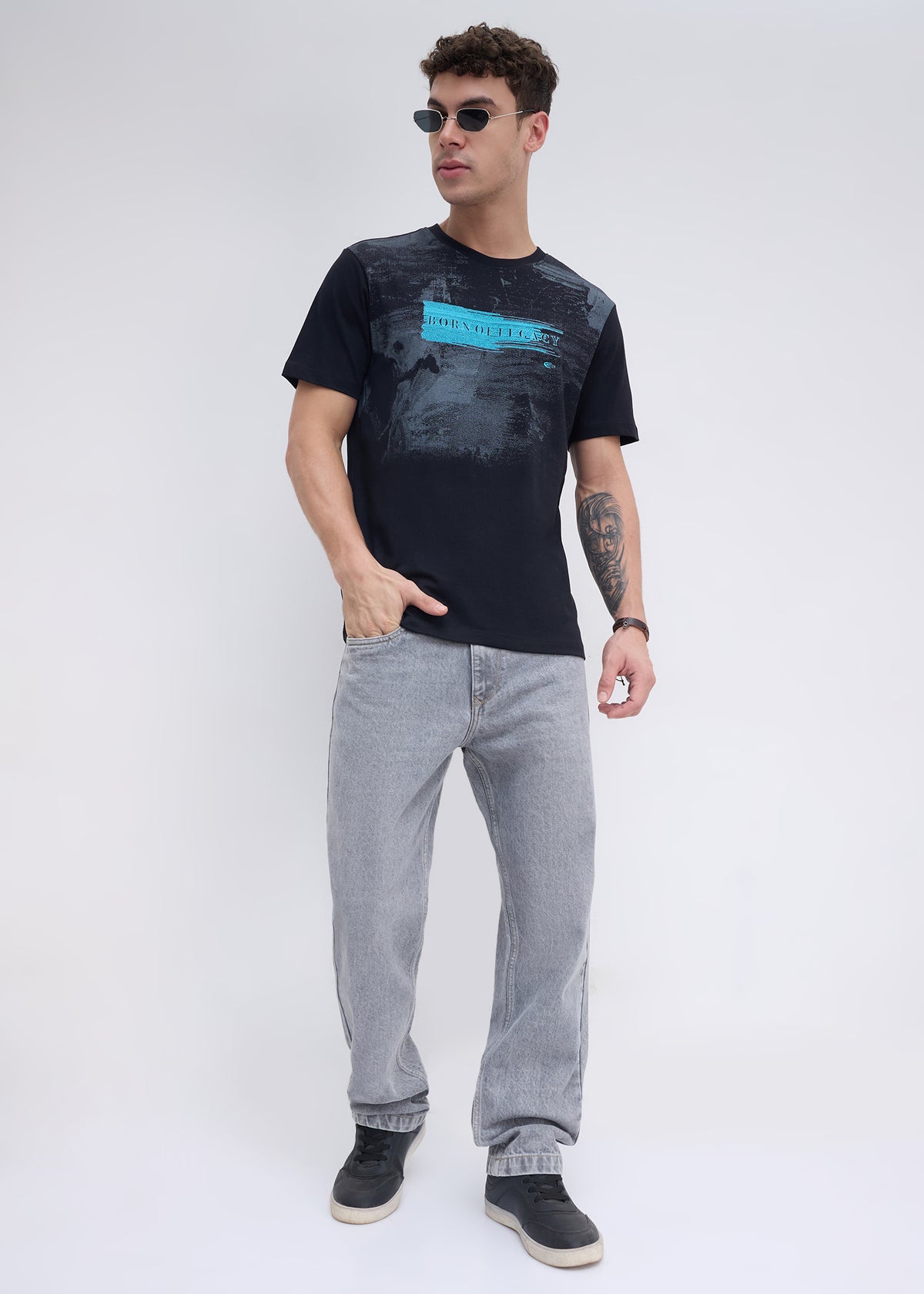Ettrick Embroidered T-Shirt: Black