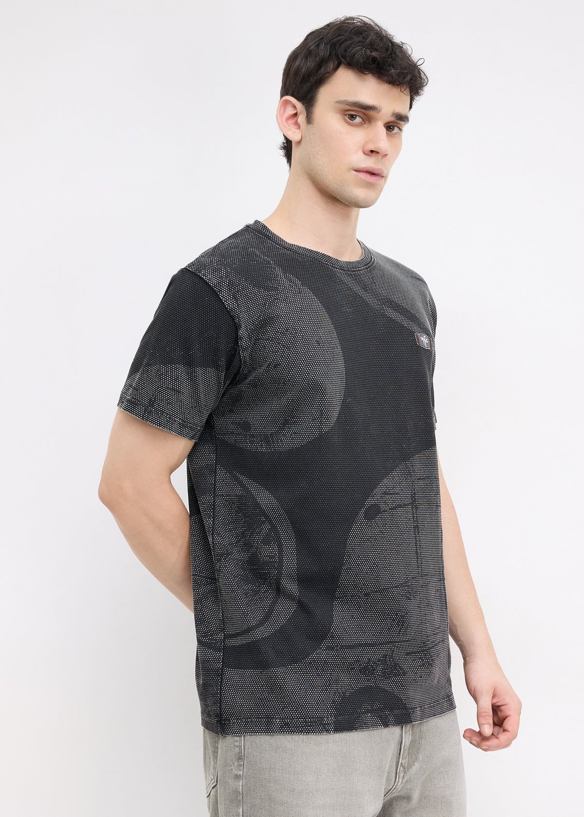 Yarrow Automotive Graphic Round Neck T-shirt: Black