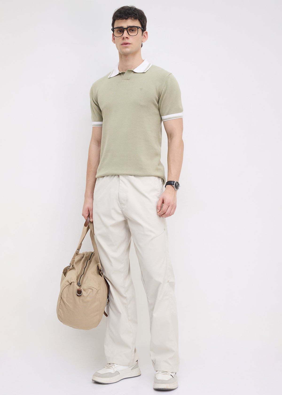 Resource Contrast-Tipped Knitted Polo T-shirt: Pista