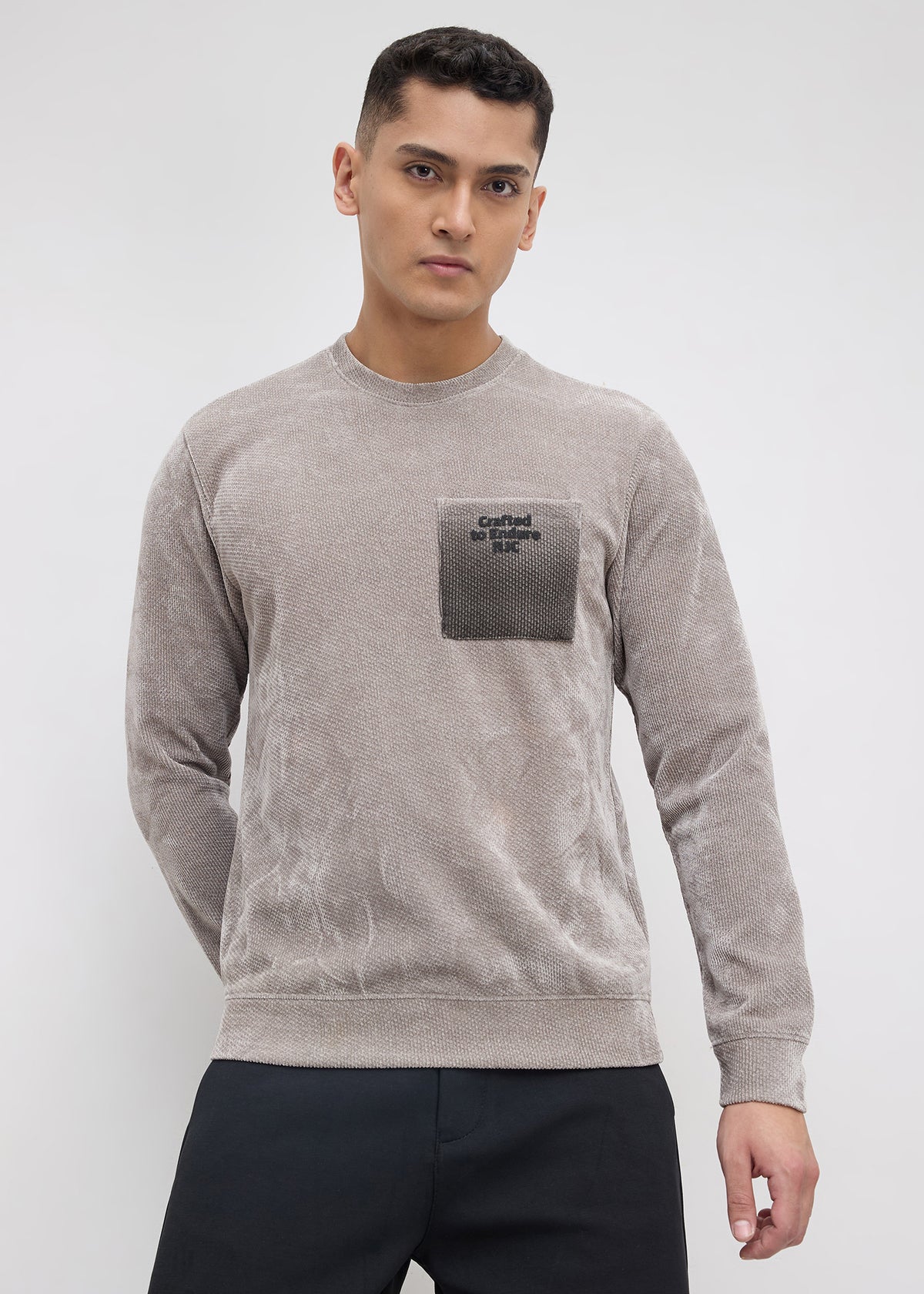 Temprall Textured Sweatshirt: Grey