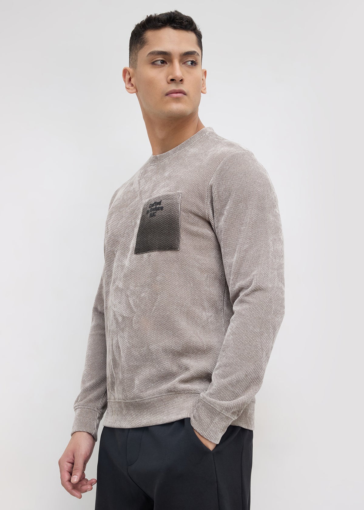 Temprall Textured Sweatshirt: Grey