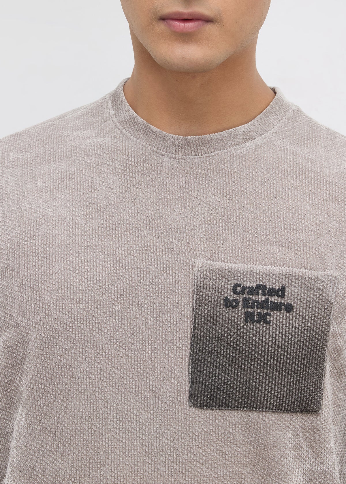 Temprall Textured Sweatshirt: Grey
