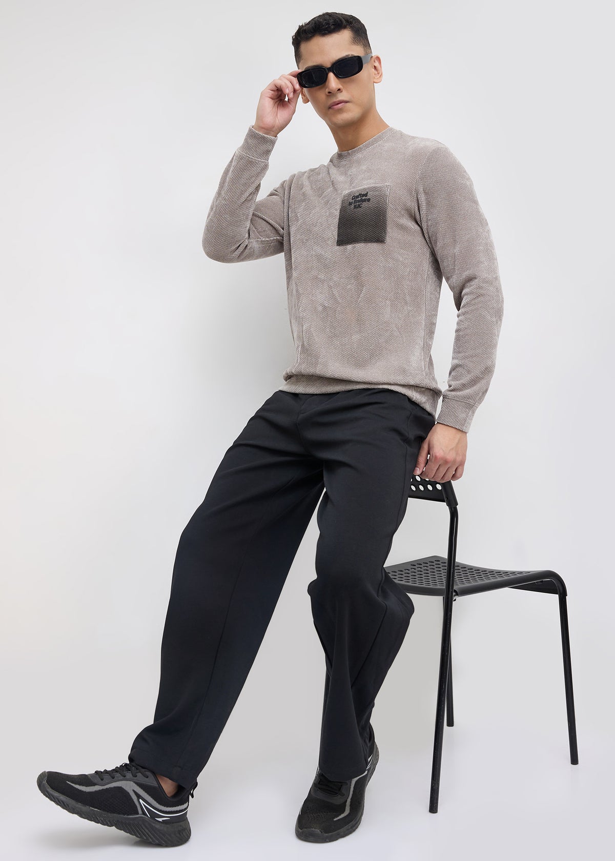 Temprall Textured Sweatshirt: Grey