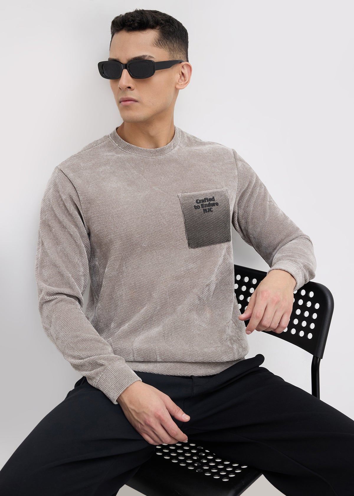 Temprall Textured Sweatshirt: Grey