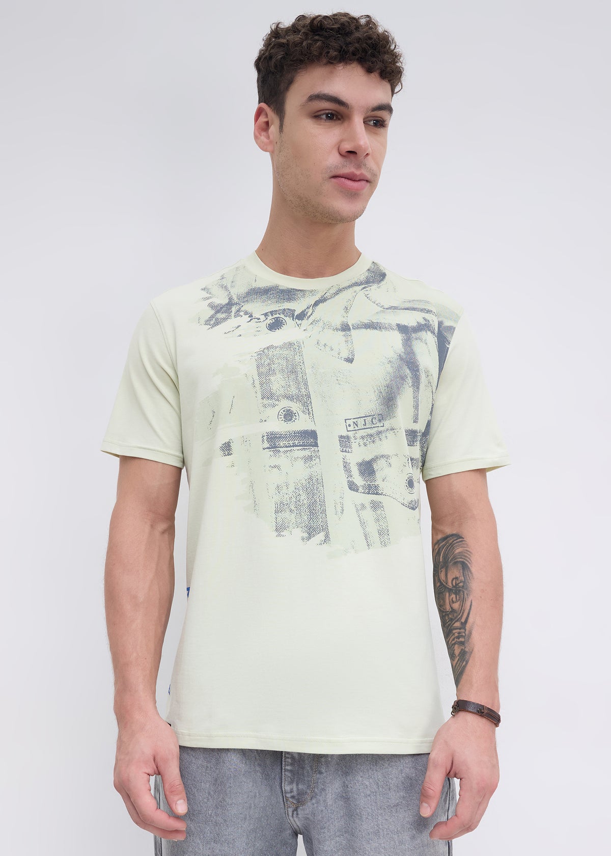 Doubs Graphic Round Neck T-Shirt: Mint