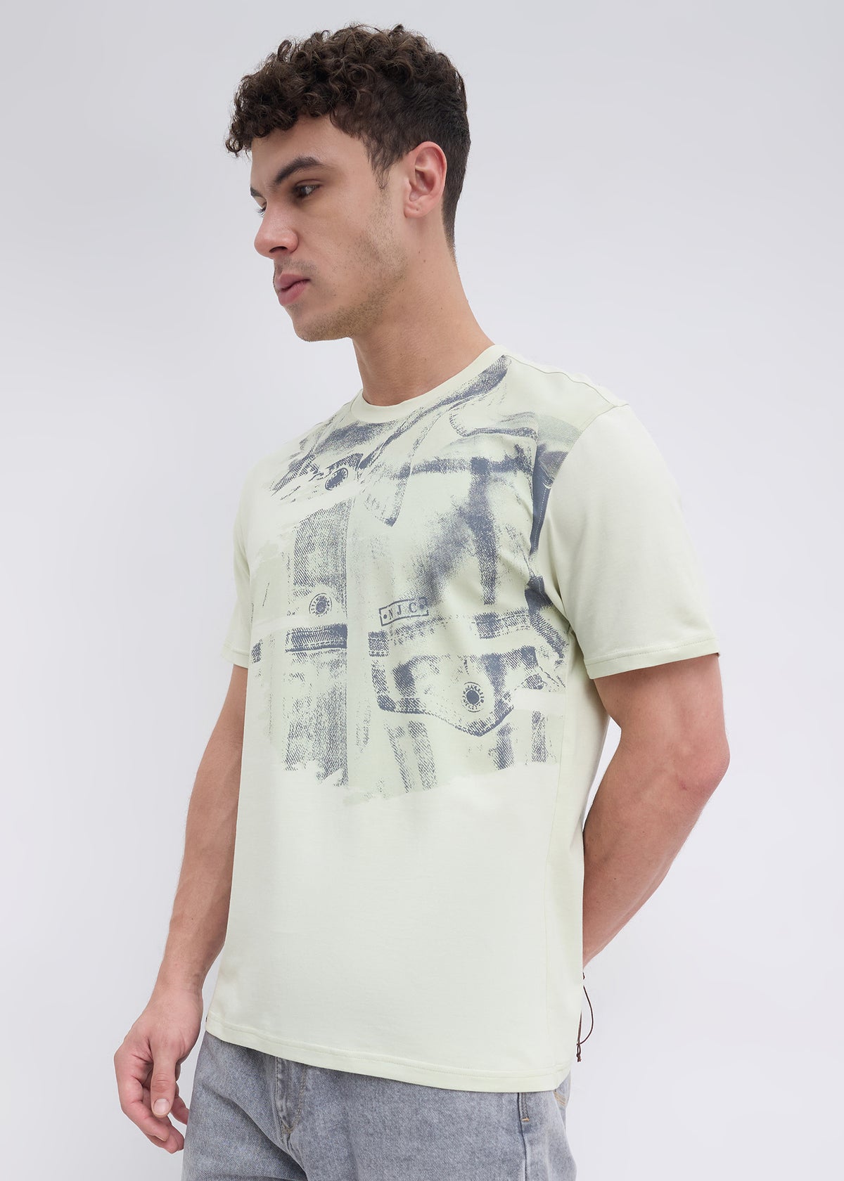 Doubs Graphic Round Neck T-Shirt: Mint