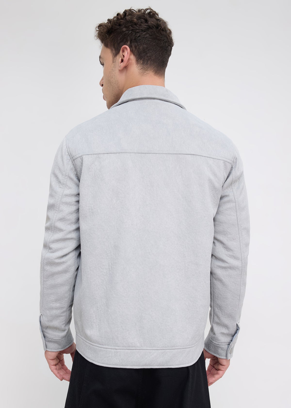 Saanen Soft-Touch Utility Jacket: Light Grey