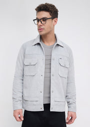 Saanen Soft-Touch Utility Jacket: Light Grey