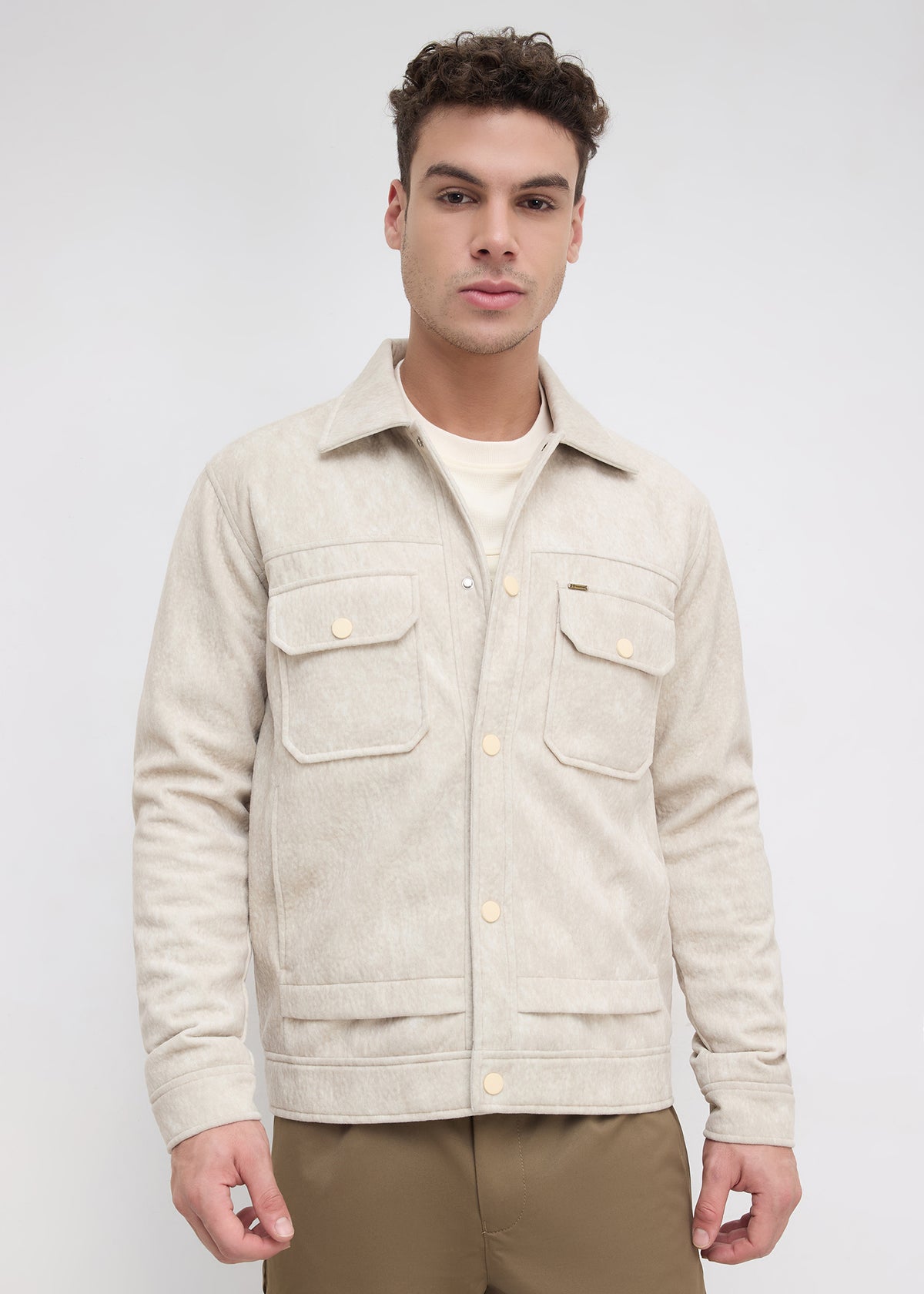 Saanen Soft-Touch Utility Jacket: Fawn