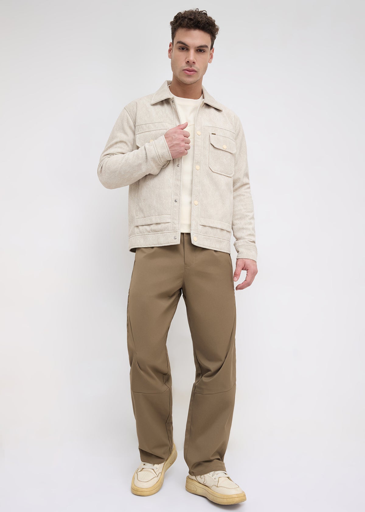 Saanen Soft-Touch Utility Jacket: Fawn