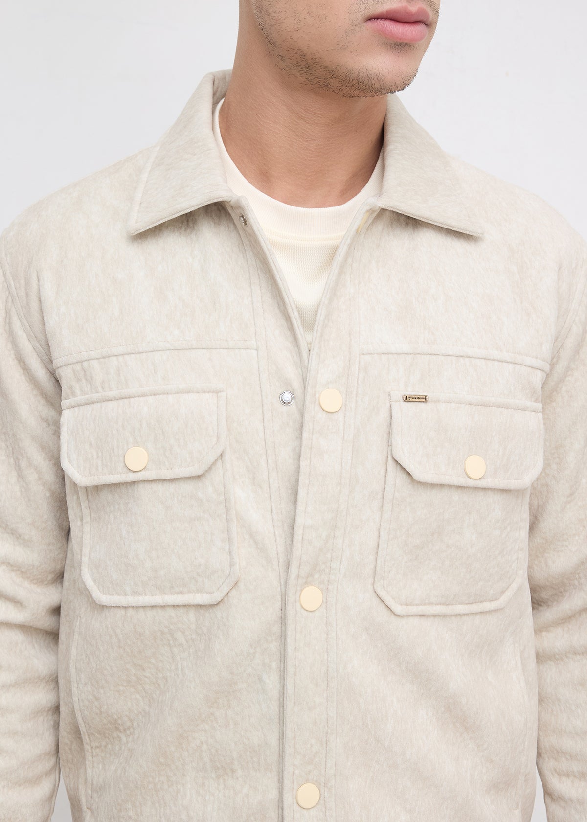 Saanen Soft-Touch Utility Jacket: Fawn