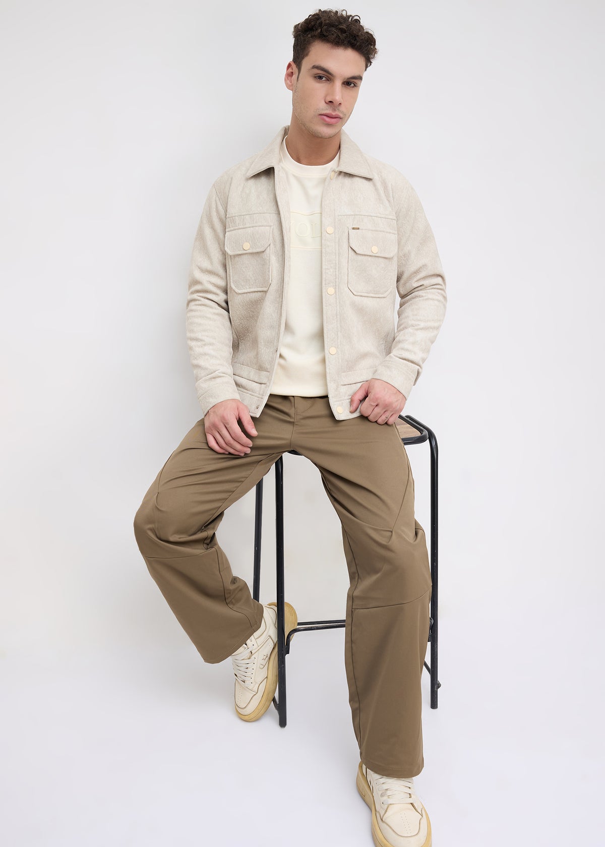 Saanen Soft-Touch Utility Jacket: Fawn